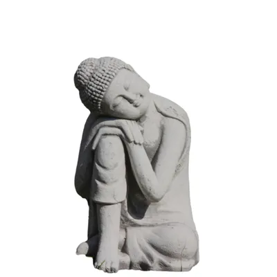 Produktbild von Schöner Sitzender Buddha, perfekt für die Wellness Oase, aus Steinguss Neu Frostfest Witterungsbeständig, Figur zur Gartengestaltung ST-101117