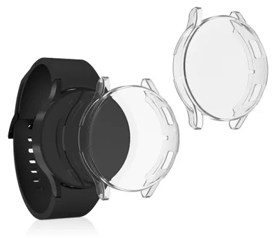 Produktbild von kwmobile 2x Silikon Hülle für Samsung Galaxy Watch 4 (40mm) Schutzhülle - Fullbody Display Cover Set aus Silikon - Transparent