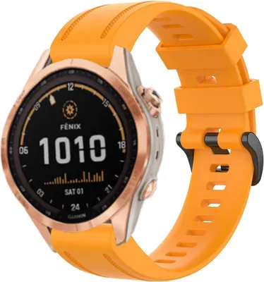 Produktbild von Strap-it Garmin Fenix 7s Silikonarmband (Orange)