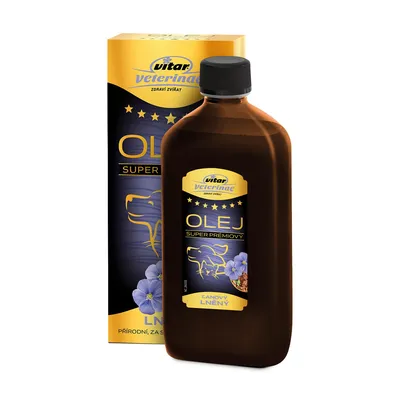 Produktbild von VITAR Veterinae Leinöl 500 ml für Hunde & Katzen – Omega 3 & 6 für Haut, glänzendes Fell & Fellwechsel, entzündungshemmend bei Allergien