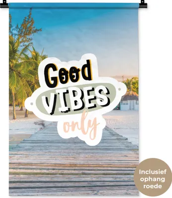 Produktbild von MuchoWow® Wandteppich Wandbehang Sommer - Zitat - Strand 60x90 cm Tapisserie Dekoration Wandtuch - Foto-Teppich - Abwaschbar