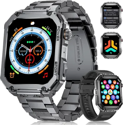 Produktbild von BENYAR SMART Herren Smartwatch 1,91" HD Display, 500mAh Akku, IP68 Wasserdicht, 100+ Sportmodi, Herzfrequenz,  Schlafmonitor, 3 Armbänder, Android iOS