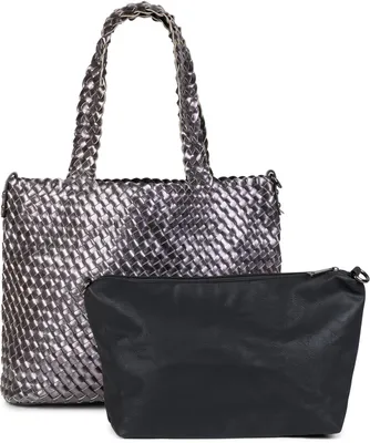 Produktbild von styleBREAKER XXL Wendetasche in Flecht-Optik, Shopper Tasche, 2 Taschen, Handtaschen Set, Bag in Bag, Schultertasche, Damen 02012163