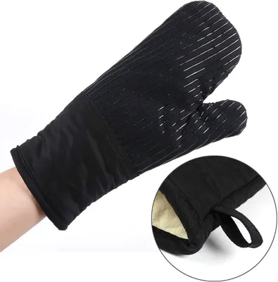 Imagen del producto de Guantes de horno de silicona, resistentes al calor hasta 240 °C, extra largos, antideslizantes, para uso en la cocina y la barbacoa