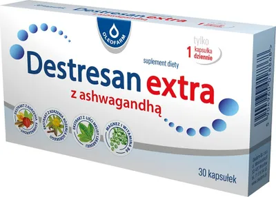 Produktbild von Oleofarm Destresan Extra mit Ashwagandha, 30 Veggie-Kapseln für Stressmanagement