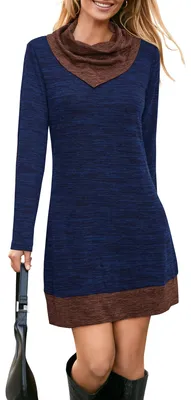 Produktbild von STYLEWORD Strickkleid Damen Herbstkleid Langarm Pulloverkleid Warm Winterkleid T