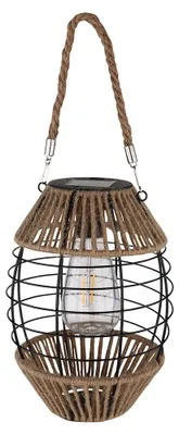 Produktbild von LED Solarlaterne, Metall Hanf, stehend hängend, H 40,5 cm