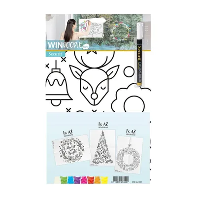 Productafbeelding van Securit raamsticker set "WINDOODLE" met kerstmotieven