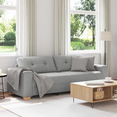 Image de Canapé 3 places vidaXL, gris nuage, 220 cm, tissu