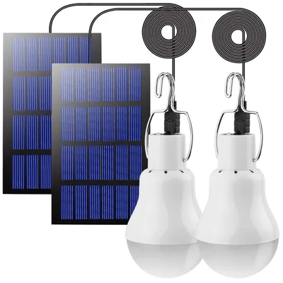 Solar-Hängelampen LED 2er-Set 3W 110lm 900mAh für Camping & Garten