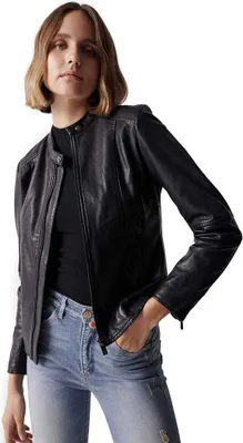 Produktbild von Salsa Jeans Basic Lederjacke Schwarz L Frau Schwarz L