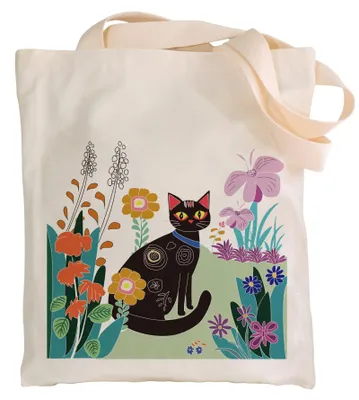 Image de Sac cabas en toile avec motif animal et poche intérieure