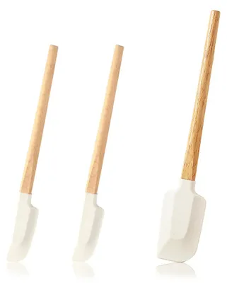 Produktbild von Set mit 3 Silikon-Spateln mit Holzgriffen