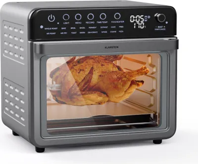 Produktbild von Klarstein Heißluftfriteuse, 34 L Air Fryer Backofen zum Frittieren, Große 2100W Friteuse mit Timer, Einstellbare Temperatur, Digital Display & 16 Kochmodi, XXL Airfryer Heissluftfriteuse