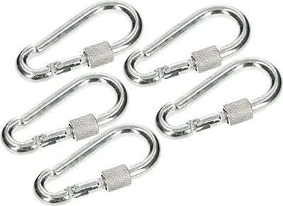 Immagine prodotto di KOTARBAU® Set di 5 moschettoni per vigili del fuoco con chiusura a vite per corde Moschettone per vigili del fuoco da 60 mm Robusto per catene