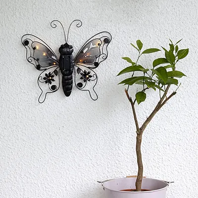 Produktbild von Star Trading Butterfly, Leichte Dekorationsfigur, Schwarz, Metall, Ambiente, IP44, 8 Glühbirne(n)