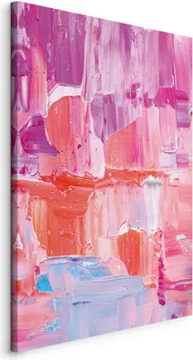 Produktbild von Italienischer Leinwand Leinwandbild - Colorful Contrasts - Energetic Color Transitions in Shades of Pink 60x90 cm Abstrakt a-B-10126-b-a