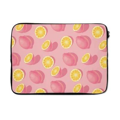 Produktbild von MuchoWow® Laptop Hülle 13 Zoll Sommer - Zitrone - Rosa - Gelb Laptoptasche - Laptophülle - Sleeve - Rundumschutz