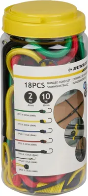 Immagine prodotto di Elastici per il fissaggio dei ganci per bagagli 18 pezzi Dunlop