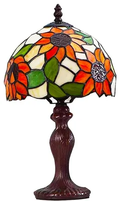 Zdjęcie produktu dla Lampa stołowa - Witrażowa - Motyw słonecznika - 10 W
