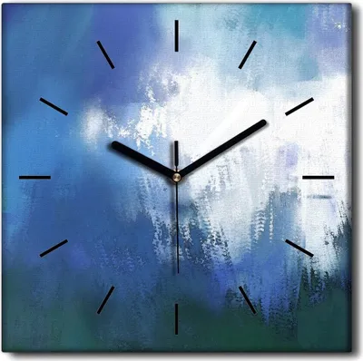 Produktbild von Coloray Uhr auf Leinwand 30x30 cm Wand Uhr Dekoration Wohnzimmer Segeltuch schwarze Hände -Aquarelle Mädchen