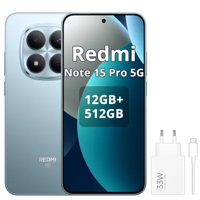 Produktbild von Xiaomi Redmi Note 15 Pro 5G Smartphone Blau 12/512GB (Mit 33-W-Netzteil)