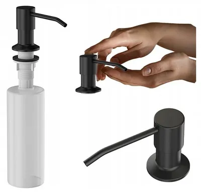 Produktbild von Granitan - Seifenspender - Spülmittelspender 360 ml - Spender Schwarz - Einbau