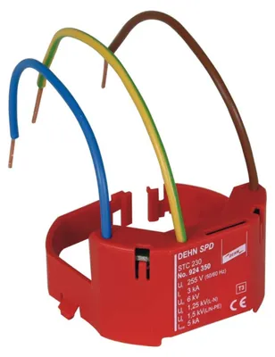 Zdjęcie produktu dla DEHN STC 230, Terminal, 230 V, 50 - 60 Hz, 5000 A, Czerwony, Termoplastyczny