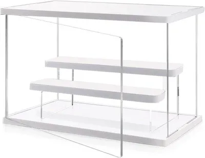 Zdjęcie produktu dla Przejrzyste witryny ekspozycyjne z pleksiglasu lub akrylu dla kolekcjonerów - szklana wystawa na figurki akcji i miniatury - 305 x 18 x 218 cm