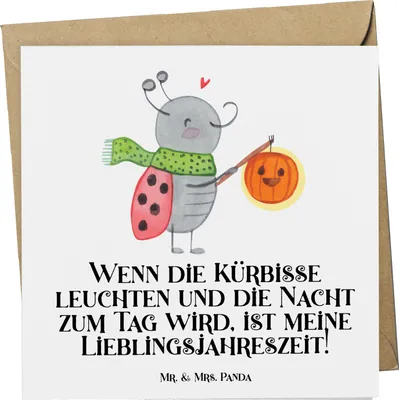 Produktbild von Mr. & Mrs. Panda faltkarte Halloween Magie - Weiß - Geschenk, doppelkarte, besondere Anlässe, anlasskarte, Grußkarte, schaurige Spiele, Glückwunschkarte, Feiertage