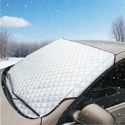 Immagine prodotto di Copertura per parabrezza auto, 147x100 cm, protezione per tutto l'anno, antigelo, protezione solare, antipolvere, resistente all'acqua, adatta per SUV e camion