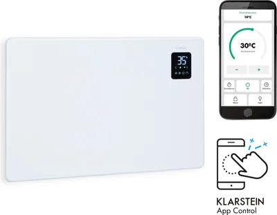 Produktbild von Klarstein Elektroheizung, Konvektor-Heizung Freistehend oder Wandmontage, Elektroheizung Energiesparend, App-Control, Leise Heizung Elektrisch, Standgerät Heizkörper Elektrisch mit Thermostat, 1500 W