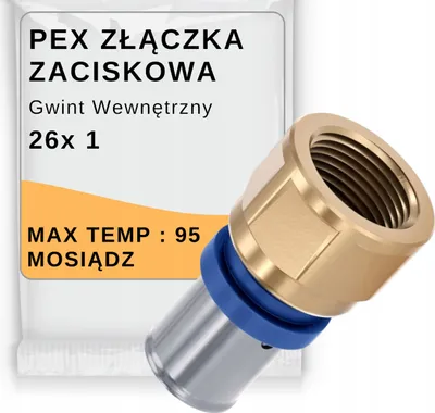 Zdjęcie produktu dla Pipelife Złączka PEX Radopress 26x1 GW | Mosiężna Zaciskowa Instalacje Wodne