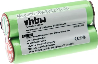 Produktbild von vhbw Akku Ersatz für Panasonic WER150L2507 für Rasierer (2500 mAh, 2,4 V, NiMH)