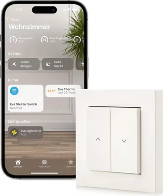 Produktbild von Eve Shutter Switch Smarte Rollladensteuerung, Wandschalter (10ECI1701)