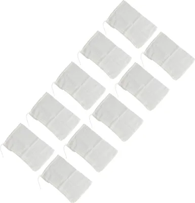 Image de 50 sacs en coton 20 x 30 cm avec cordon de serrage, sacs réutilisables en mousseline, sacs à épices pour la maison