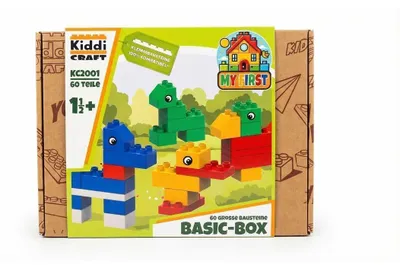 Immagine prodotto di Set di mattoncini da incastro grande – 60 mattoncini colorati, compatibili, per bambini