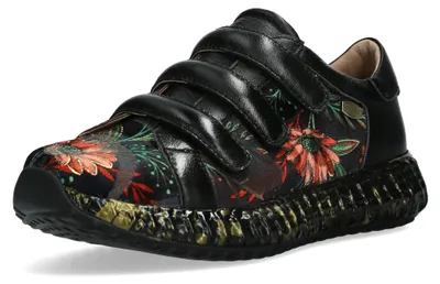 Produktbild von Laura Vita Damen Sneaker mit Blumenmuster Plateau und Klettverschluss Burton 42,