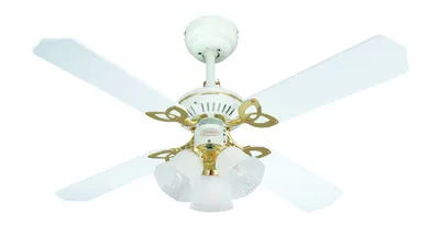 Image de Ventilateur de plafond avec éclairage et chainettes Princess Trio Blanc 105 cm