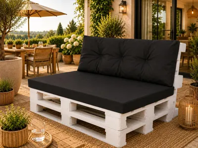 Produktbild von Best for Garden Sitzkissen Palettenkissen für 2 Personen mit Rückenteil für Bank Bankauflage 120x80x10-16 cm