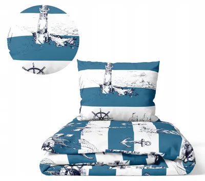 Produktbild von Posciel-Hurt Bettwäsche Set 140x200cm Maritim 100% Baumwolle