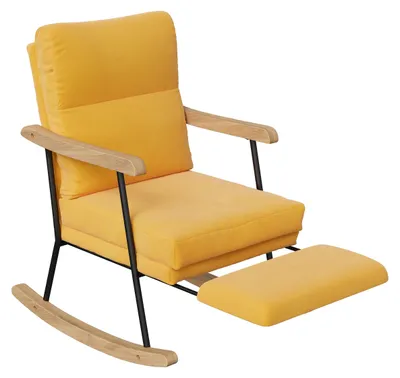 Zdjęcie produktu dla Fotel bujany, ergonomiczny komfort, regulowany podnóżek, z podnóżkiem