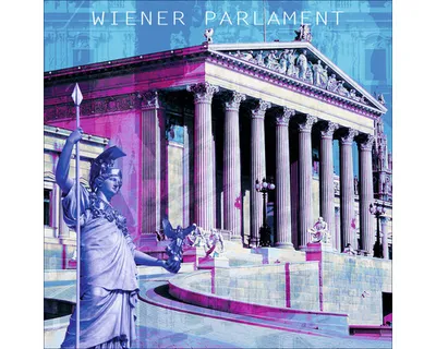 Produktbild von Glasbild Wien Parlament 50x50 cm