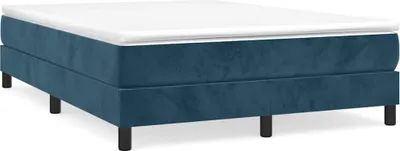 Obrázek produktu pro vidaXL Box spring bed frame dark blue 140x200 cm velvet