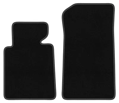 Productafbeelding van Velours voormatten voor BMW 3 E46 1998-2007 (coupé/sedan/stationwagen) – 2-delig, zwart, op maat – Wielganizator BASIC