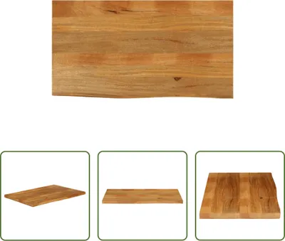 Produktbild von The Living Store Tischplatte mit Baumkante 100x60x2,5 cm Massivholz Mango