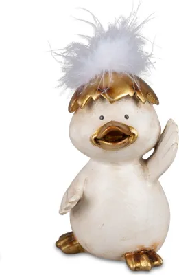 Produktbild von Deko Küken mit Federn Ente Gans Vogel Schwan Garten Tier Figur Skulptur Objekt