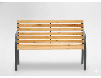 Image de Banc de jardin BANCO 120 cm bois et acier gris extérieur résistant