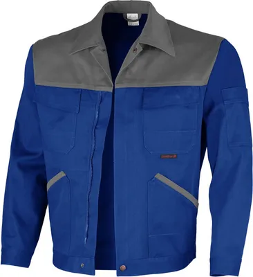 Produktbild von Qualitex Arbeitsjacke - stylische Werkstattjacke - faserverstätkt - xtra strapazierfähig - in Farbe: kornblau/hellgrau - Herren: 58 - Damen: 52