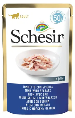 Imagen del producto de Schesir, alimento húmedo para gatos adultos con atún y lubina en salsa blanca